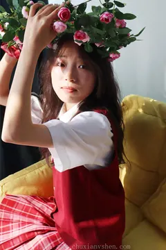 初夏女神 NO.014 蓝莓 S码大红色JK套搭小黑皮鞋[100P/1V/6.11GB] - 1