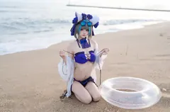 九柒喵 – 碧蓝航线 柴郡泳装[26P/182MB] - 4