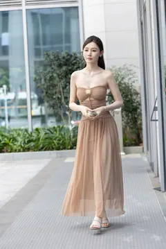 精选街拍作品 NO.6875 敏敏女神抹胸纱裙[355P/710MB] - 3