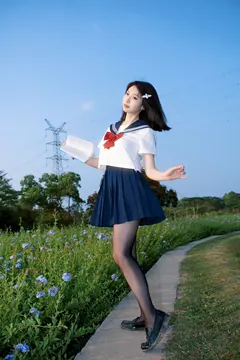 七只红豆 NO.001 – 蓝花JK[39P/495MB] - 4