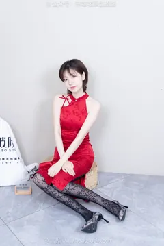 [BoBoSocks袜啵啵]NO.767 小甜豆-高跟鞋、薄黑丝黑印花、裸足、旗袍[153P/1V/5.30GB] - 3